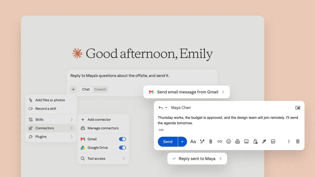 Kecerdasan buatan Claude kini bisa kirim pesan Gmail otomatis