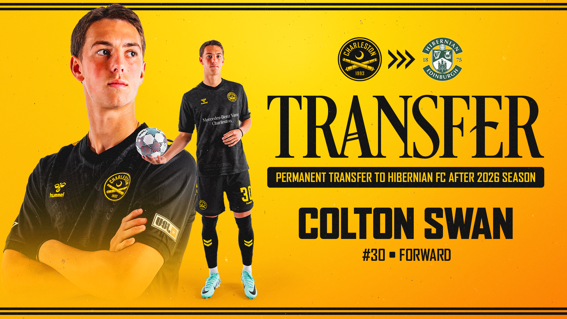 Colton Swan resmi pindah ke Hibernian FC setelah musim 2026