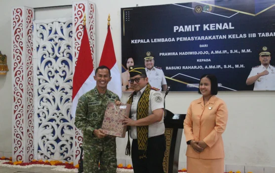 Dandim 1619/Tabanan Letkol Inf Muhamad Arifianto perkuat sinergitas instansi pada acara pamit kenal Kalapas IIB Tabanan