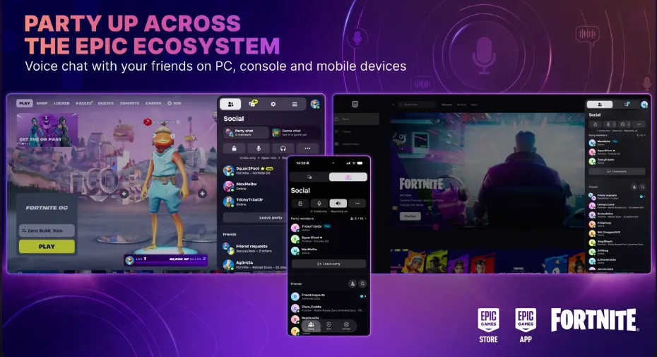 Epic Games rilis fitur voice chat lintas platform Epic Parties di Fortnite