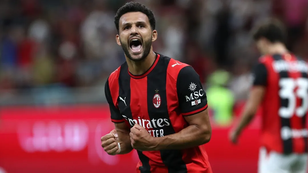 Goncalo Ramos rayakan gol perdana untuk AC Milan di San Siro