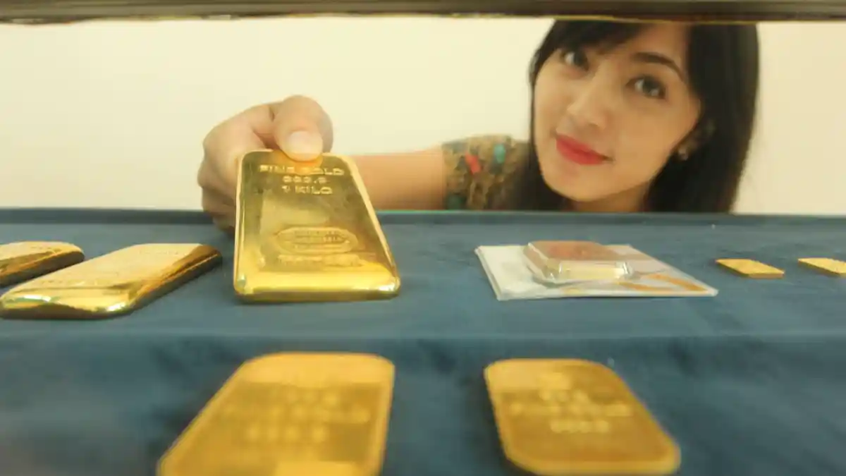 Grafik kenaikan harga emas Antam hari ini yang menembus level Rp 2,74 juta per gram.