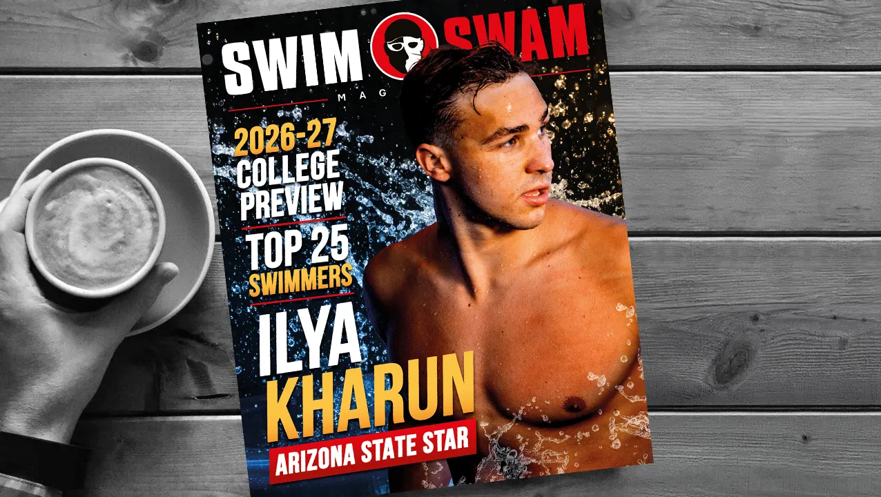 Ilya Kharun hiasi sampul utama majalah SwimSwam edisi College Preview 2026