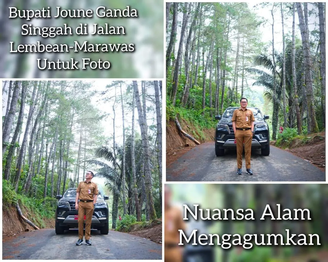 Jalan penghubung Lembean dan Marawas di Minahasa Utara viral sebagai spot foto alam yang indah