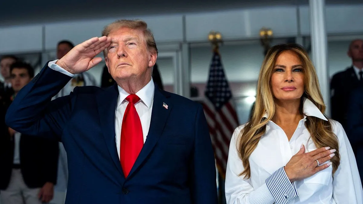 Donald Trump dan Melania Trump dalam acara resmi di Washington