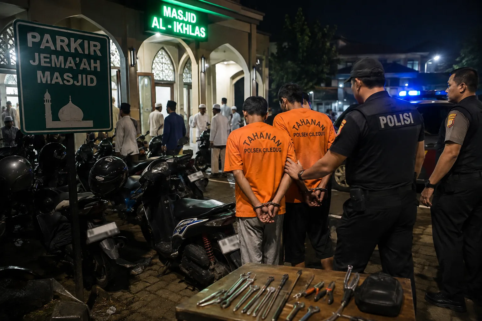 Dua pelaku curanmor spesialis parkiran masjid saat salat Subuh ditangkap polisi di Ciledug