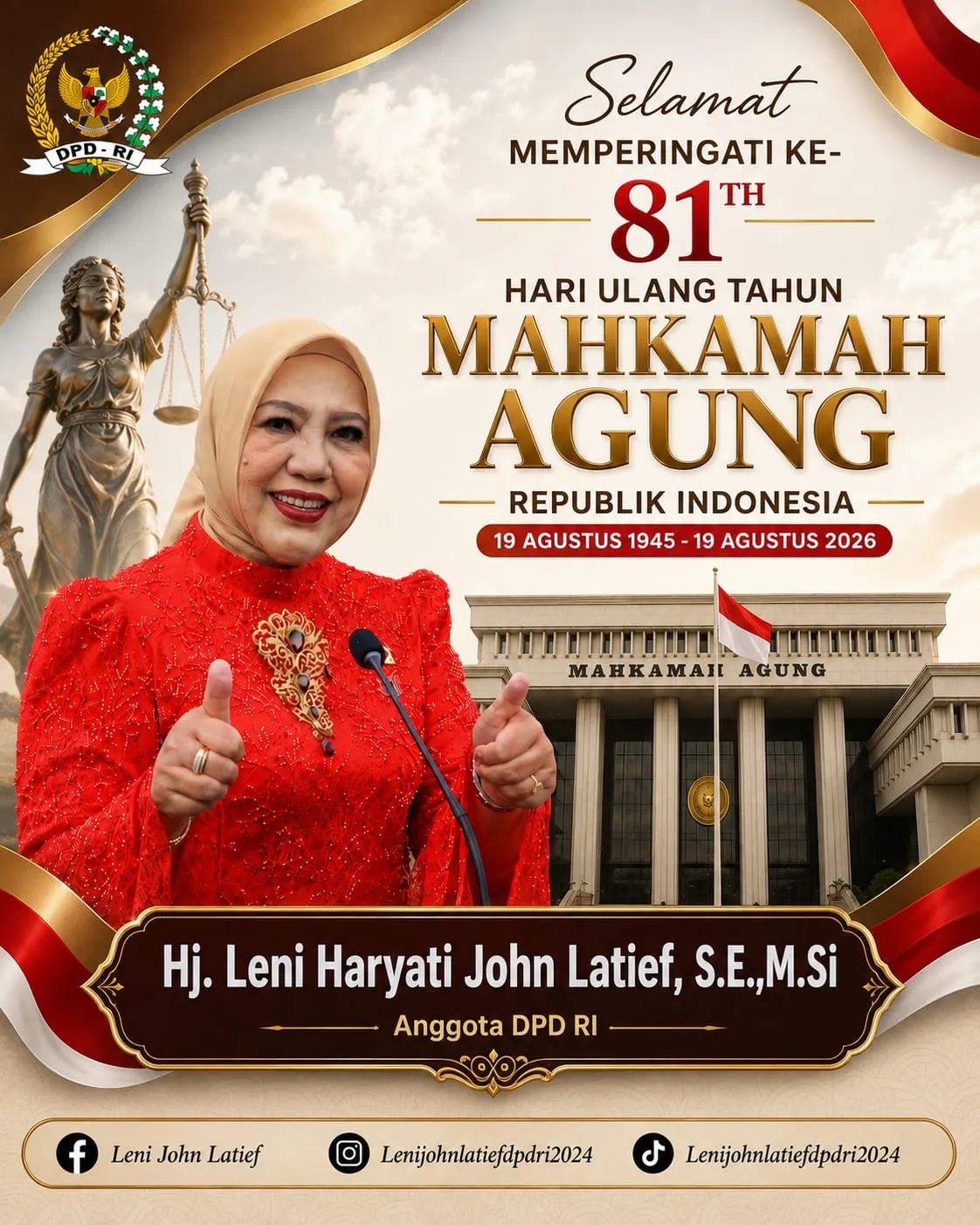 Senator Leni Haryati John Latief dorong transformasi digital Mahkamah Agung demi keadilan hingga pelosok negeri