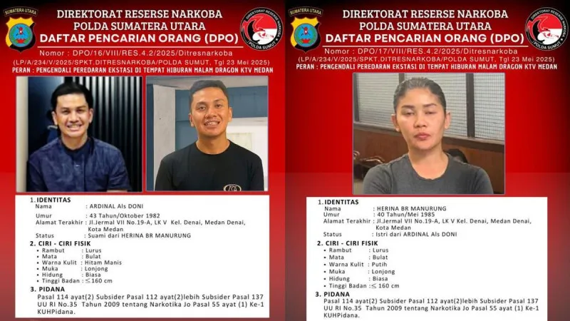 Pasutri pemilik Dragon KTV diringkus di Yogyakarta setelah buron satu tahun oleh Polda Sumut