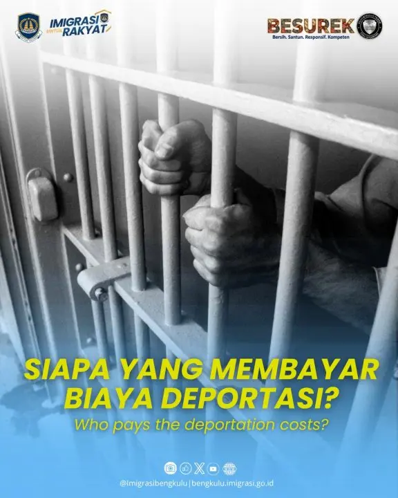 Penjelasan lengkap mengenai pihak yang menanggung biaya deportasi warga negara asing di Indonesia