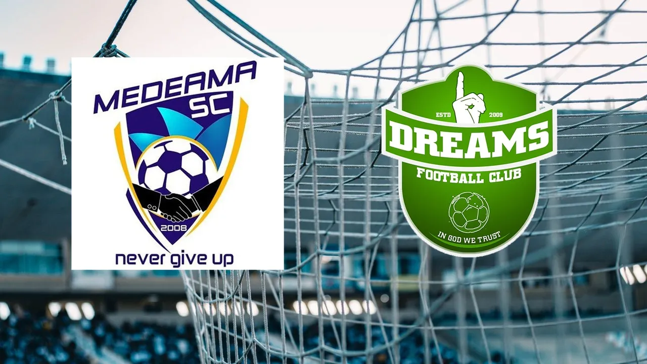 Medeama berpeluang meraih kemenangan atas Dreams FC dalam laga uji coba klub