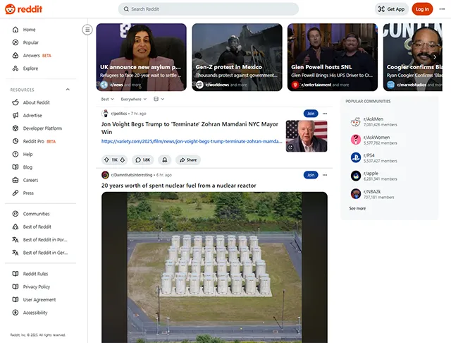 Reddit sebagai platform media sosial dan forum diskusi global yang menghubungkan jutaan komunitas daring
