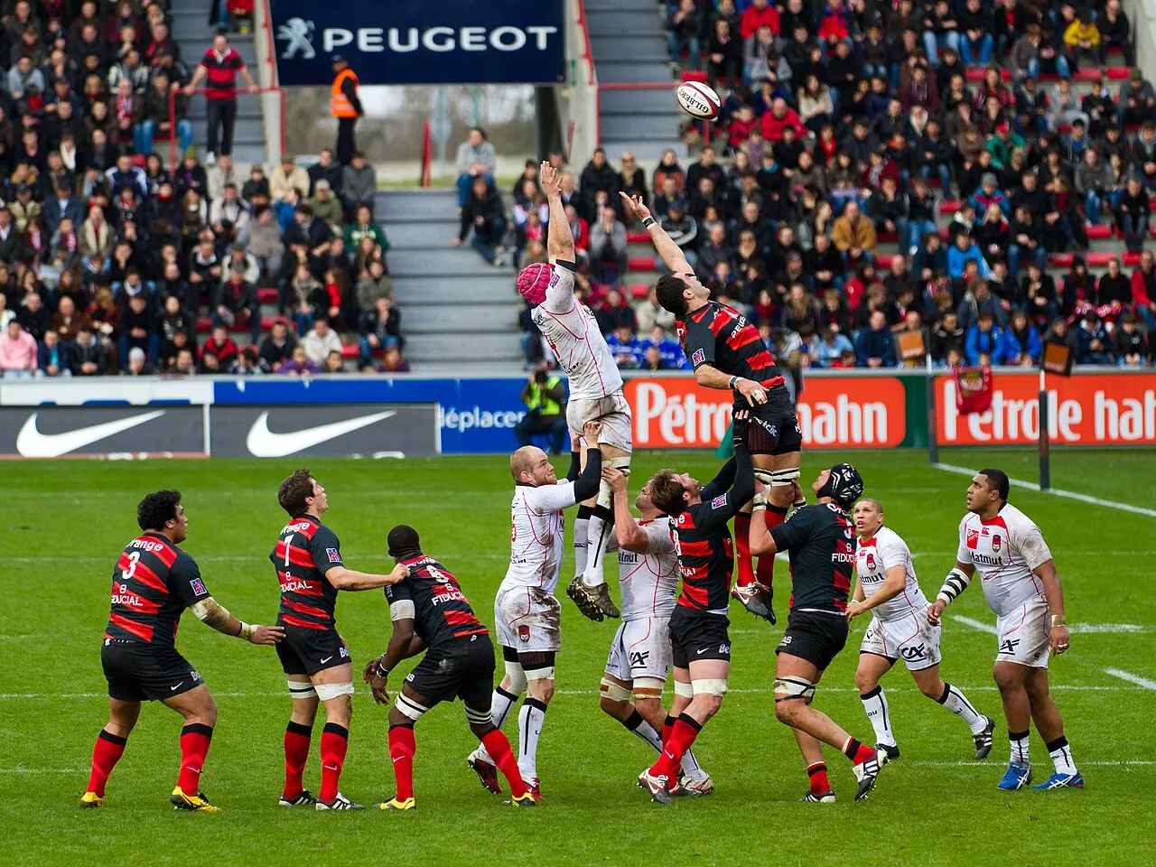 Line-out dalam pertandingan rugby union menjadi momen krusial untuk merebut penguasaan bola
