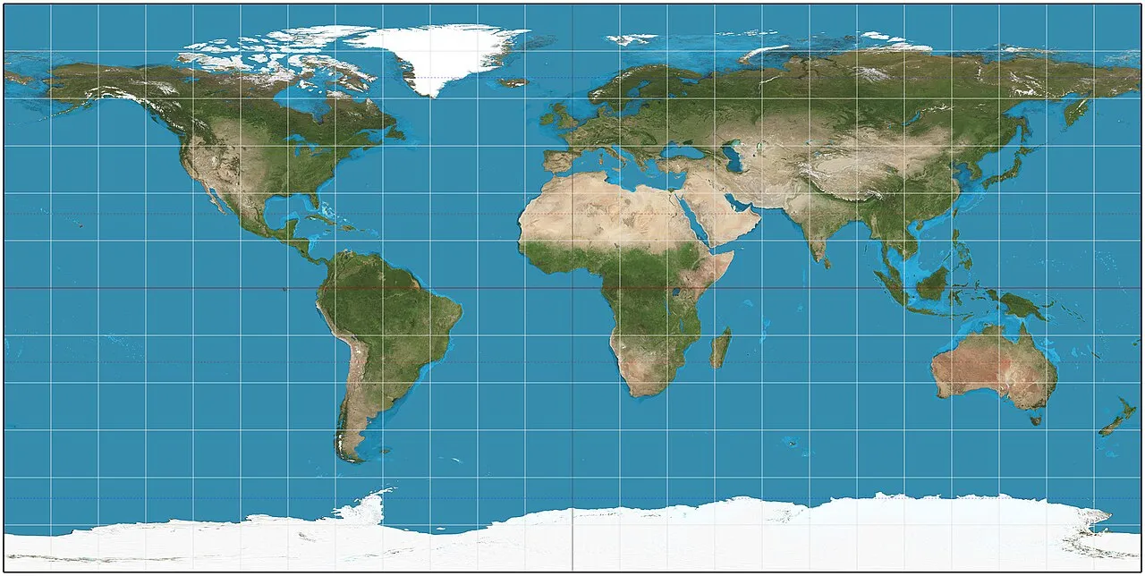 Proyeksi ekuirektangular menjadi standar penting dalam pemetaan global dan representasi gambar panorama sferis.