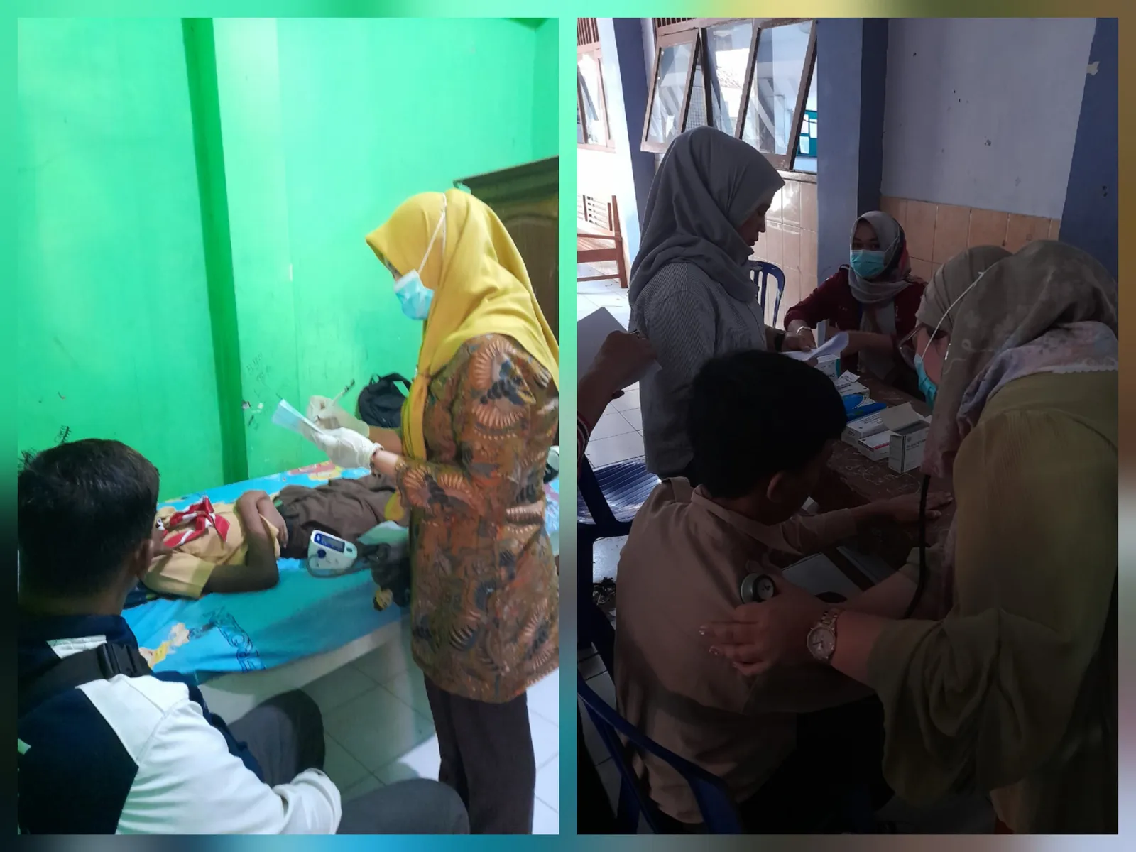 Petugas kesehatan memeriksa siswa SMPN 6 Boyolali yang diduga keracunan makan bergizi gratis