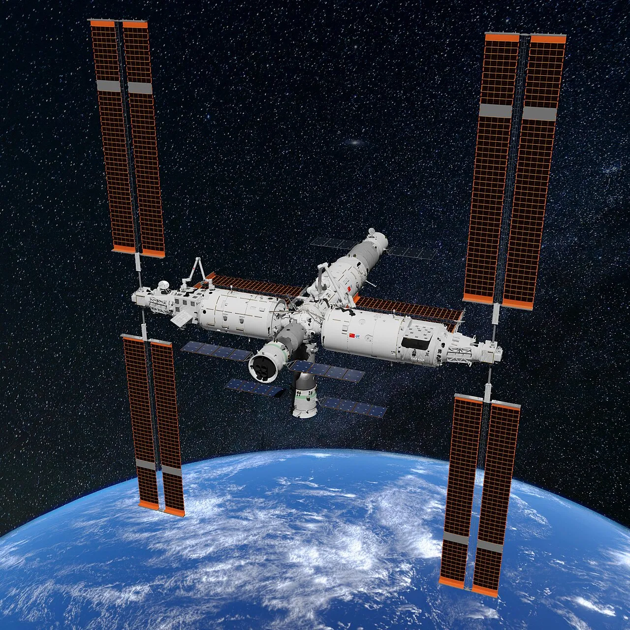 Stasiun Luar Angkasa Tiangong beroperasi di orbit rendah Bumi sebagai fasilitas riset ilmiah